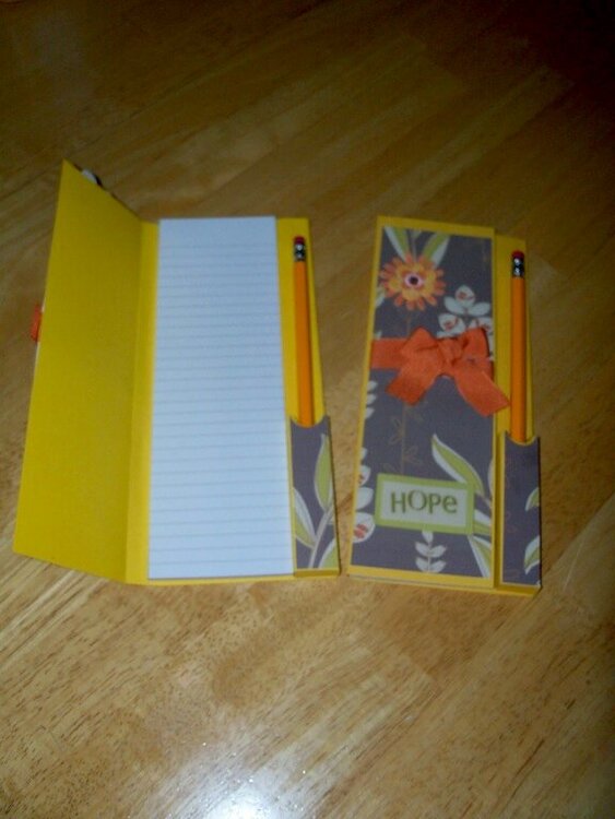 Notepad &amp; Pencil inside