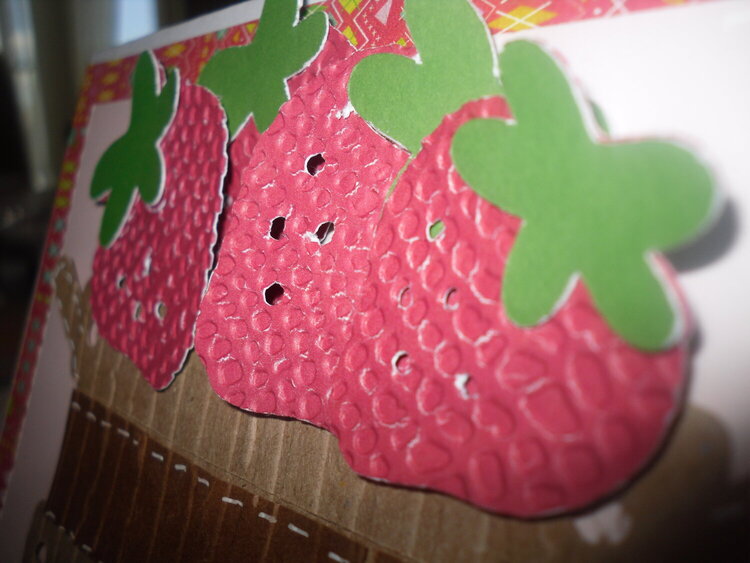 Closeup of the Embossed strawberries