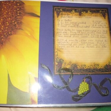 Sunflower Page in Recipe Book