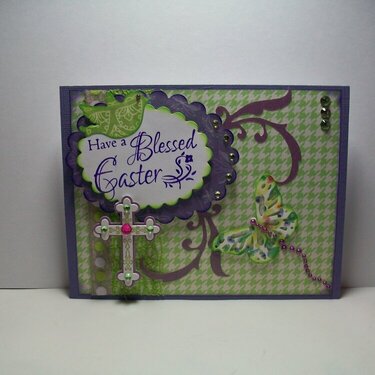 Easter card in Green &amp; Purple