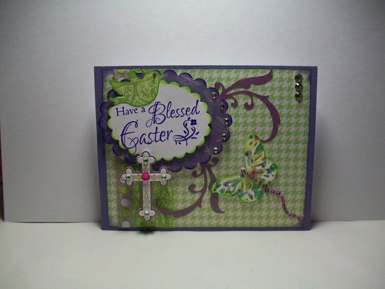Easter card in Green &amp; Purple