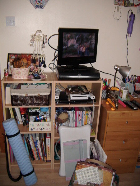 T.V. and Book Shelves