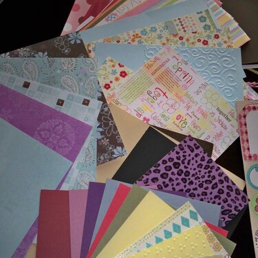 Close up on all my awesome papers from Deb!  Thanks Lady =)