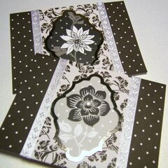 Black and White dots, flowers, silver foil