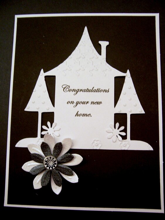 Embossed Black and White Housewarming