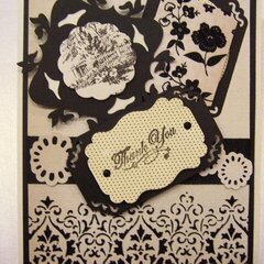 Black and Cream Thank You card