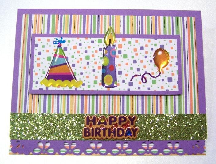 Stripes and Confetti handmade birthday card