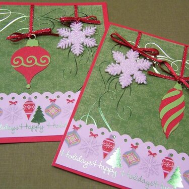 Happy Holidays ornaments cards