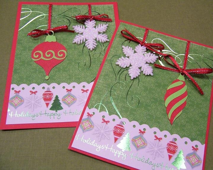 Happy Holidays ornaments cards
