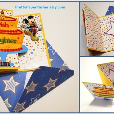Mickey Mouse Birthday Card with Stars