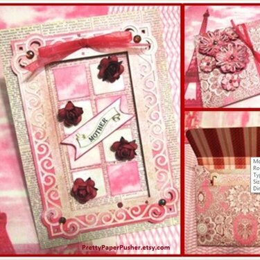 Mother elegant frame card with chunky decorated box envelope
