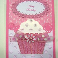 Blossoms and Pearls pink cupcake Birthday