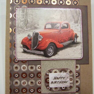 Red Classic Jalopy Birthday Card
