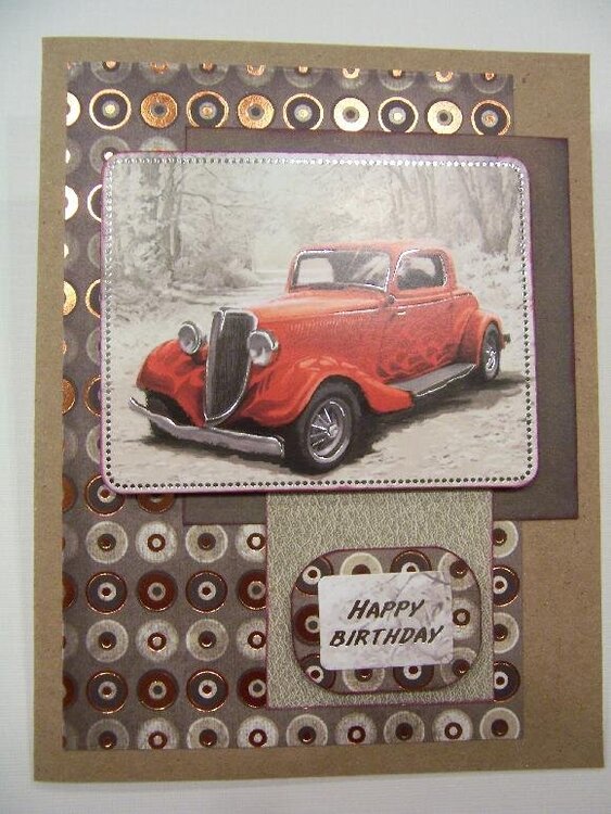 Red Classic Jalopy Birthday Card