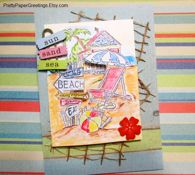 Beach Scene Trifold Card