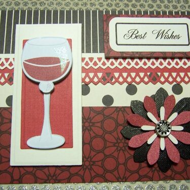 Wine Glass Best Wishes handmade card
