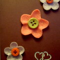 felt flowers with button center from collection "cut as a button"