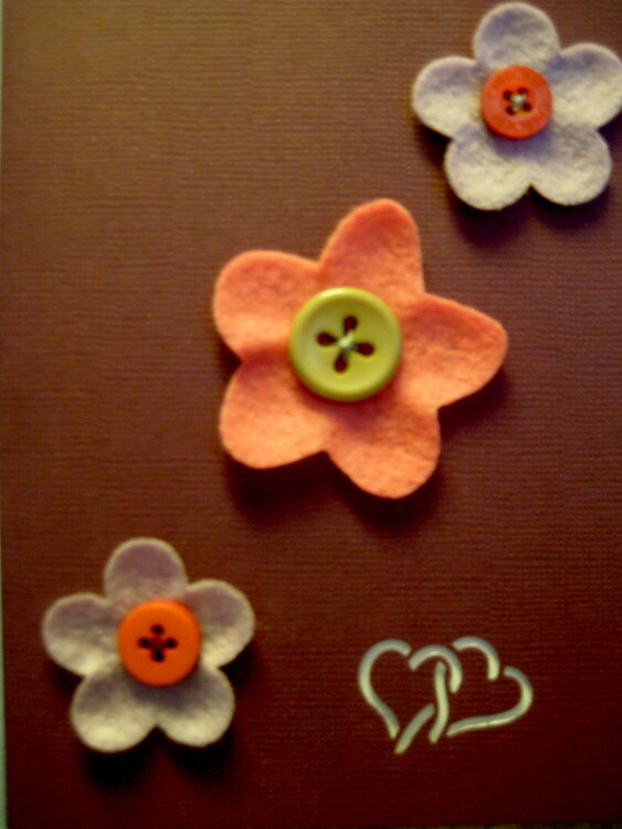 felt flowers with button center from collection &quot;cut as a button&quot;