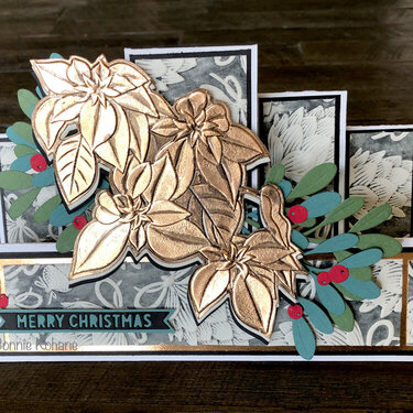 Lisa Horton - 3D Embossing Folder - Trailing Poinsettia, Pine Cones and Acorns, Simply Cards Magazine - Under the Mistletoe