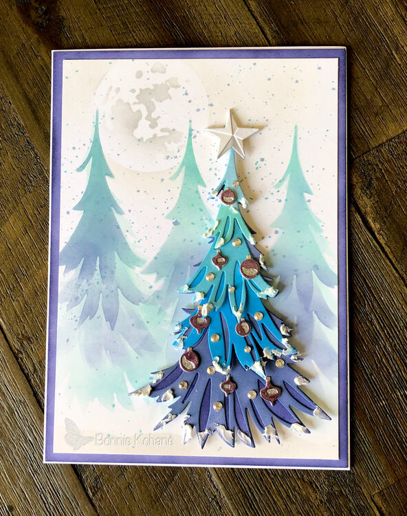Sizzix Tim Holtz -  Trim a Tree, Stampers Anonymous - Moon Mask