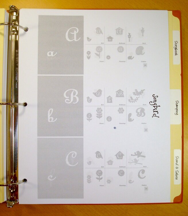 Cricut Cartridge Cheat Sheets - Example 1