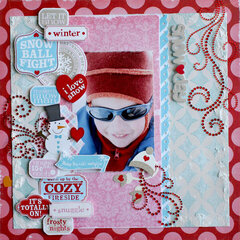 snow day * zva creative pink paislee *