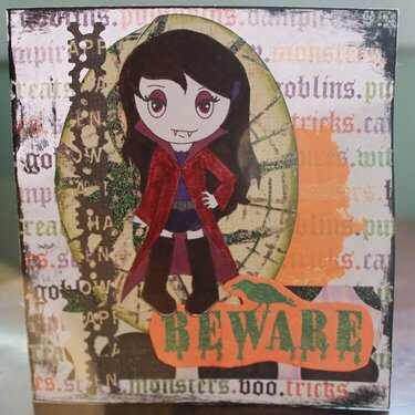 Vampire Girl Halloween card