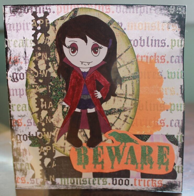 Vampire Girl Halloween card