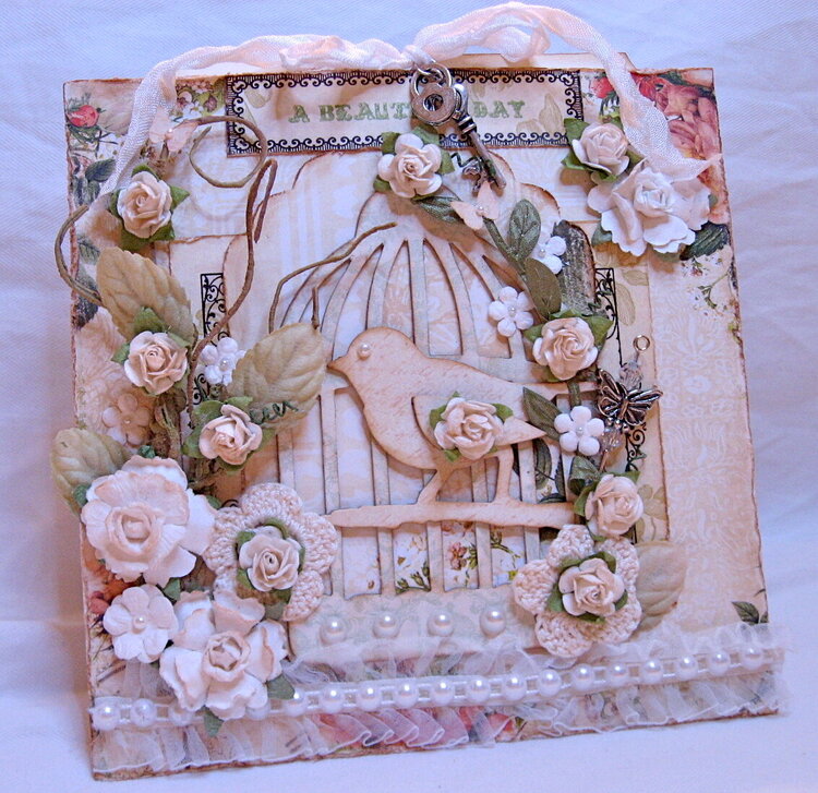 Bird Cage card using Webster&#039;s pages