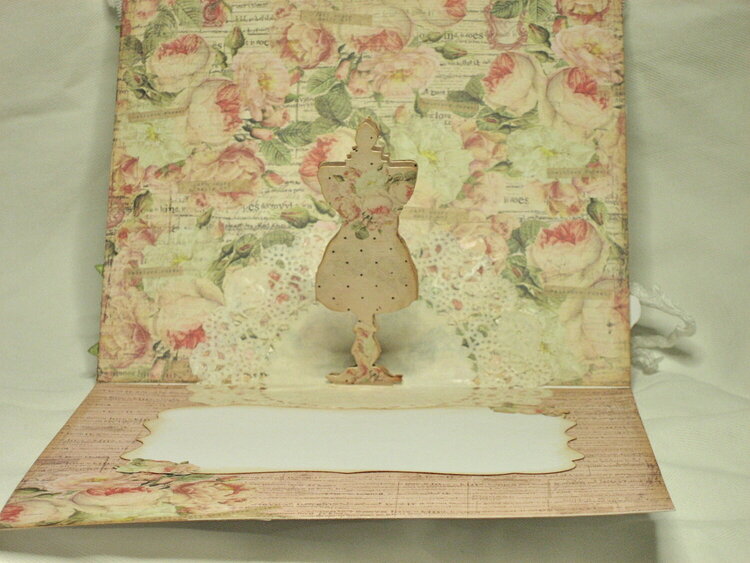 Shabby Chic Mini Dress Form Card - Inside Pop-Up