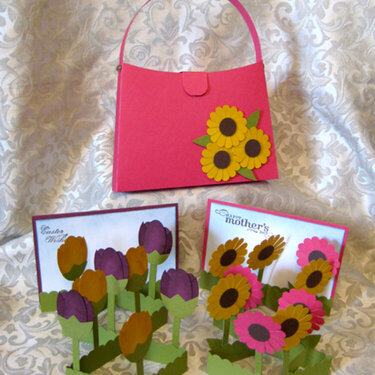Pop out flower cards with purse