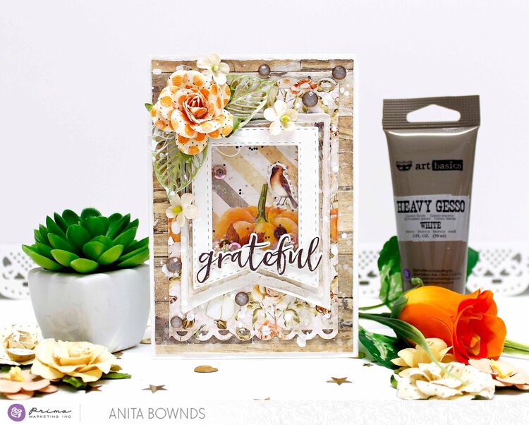Shaker Grateful card - Prima Marketing Design Team