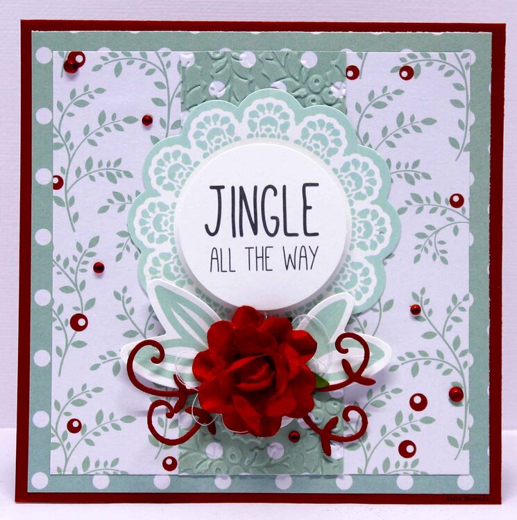 Jingle all the way card for kaisercraft