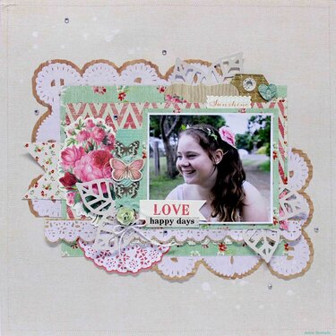 Love Happy Days - dt layout for kaisercraft