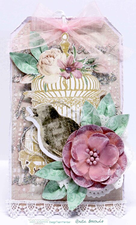 Shabby chic Tag for sassy scrapper