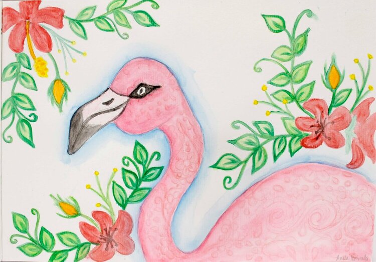 flamingo Watercolour