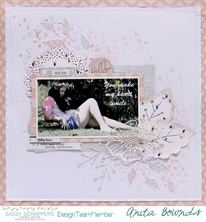 you make my heart smile layout for sassy scrapper