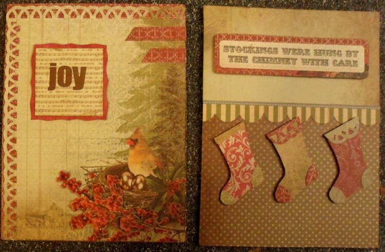 Joy and stocking cards
