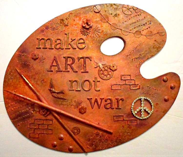 Make Art not War-mixed media palette