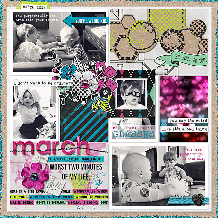 Project Life 2015: 01/01/2015 - Be Weird - layout by amymarieschn