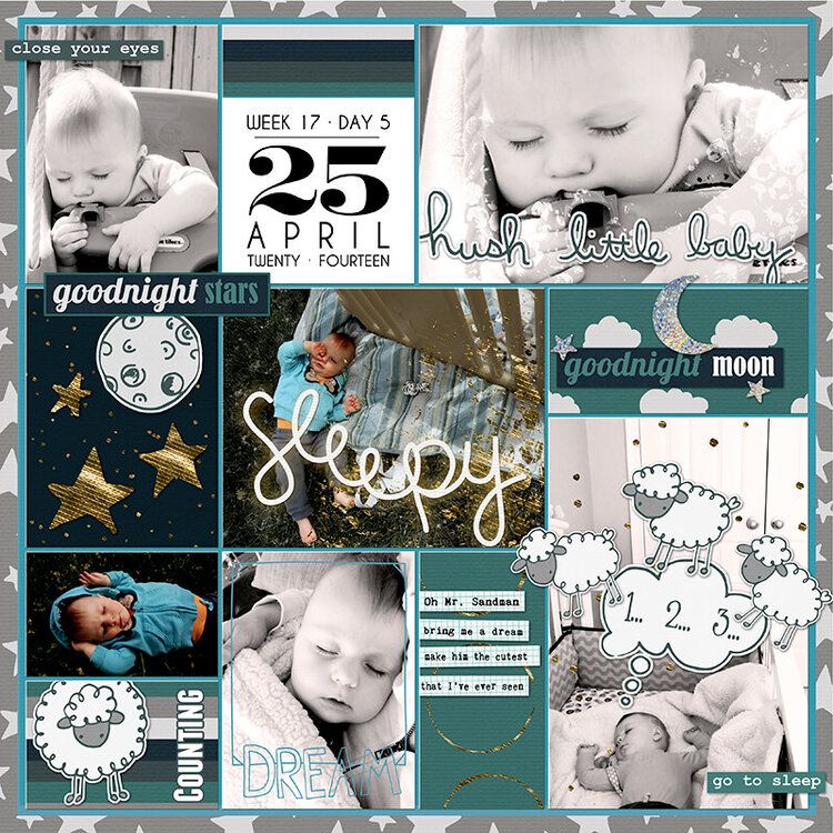 Project Life 2014 (Week 17, Day 5): Sleepy Boy