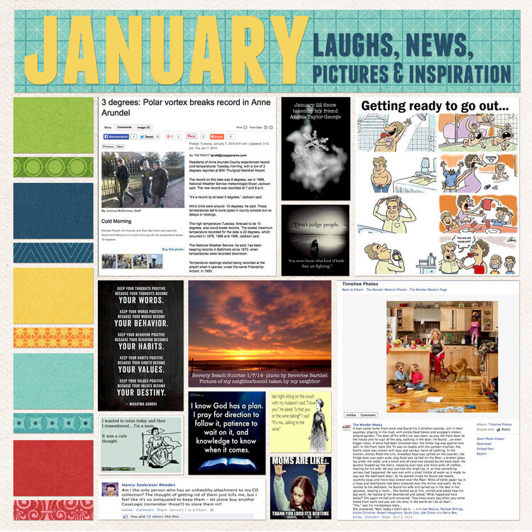 Project Life - January Review: Laughs, News, Pictures &amp; Inspiration