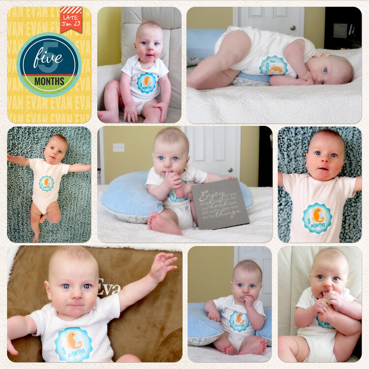 Project Life (Week 4, page 3): Evan - 5.5 months old