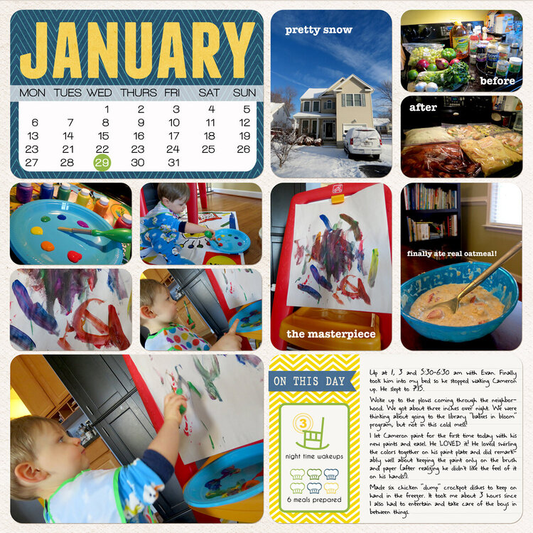 Project Life (week 5, day 3): Snow Day Painting and Cooking