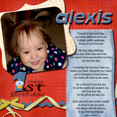 Happy first Birthday Alexis