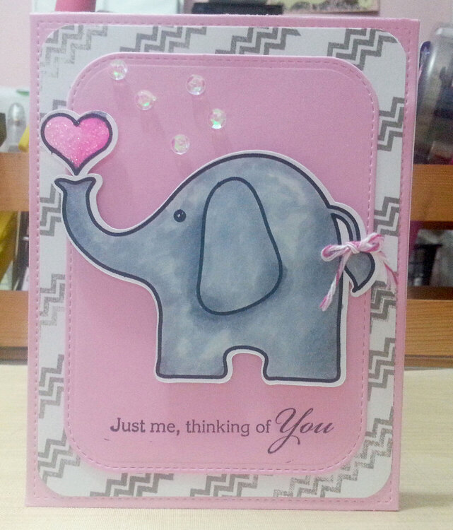 Faux Stamped Elephant Card