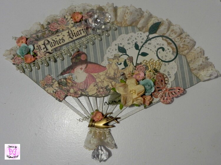 A Ladies Diary Altered Fan