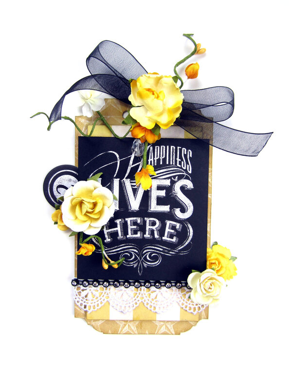 Happiness Lives Here Tag *Scrapbook Adhesives by 3L DT*