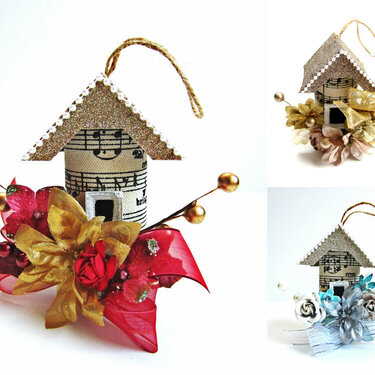 Birdhouse Christmas Ornaments *Flying Unicorn CT*