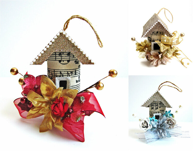 Birdhouse Christmas Ornaments *Flying Unicorn CT*